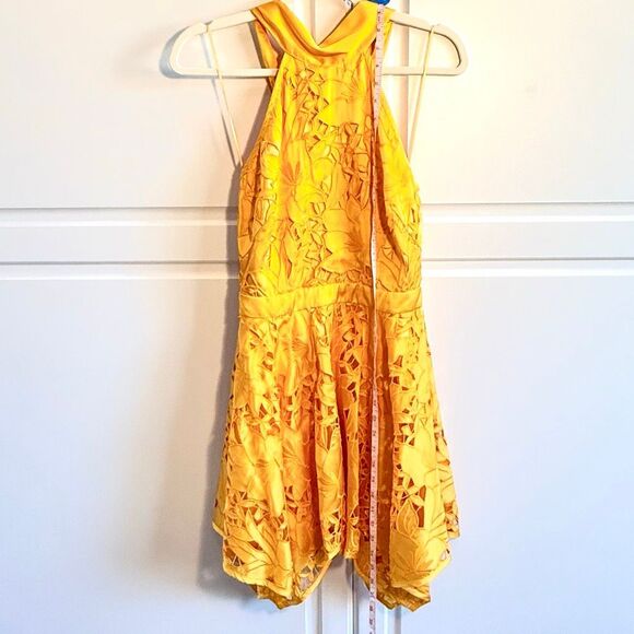 NWT Ramy Brook Leyla halter neck mini Dress in Marigold Size S - Picture 7 of 8